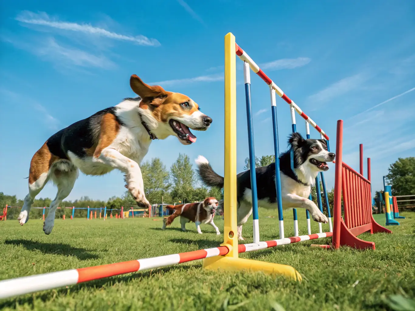 An action shot of participants in a LES LOUPS MAGIC DE CHARENTE sledding event, showcasing the physical activity and teamwork involved in dog-powered sports, set against a scenic winter landscape.